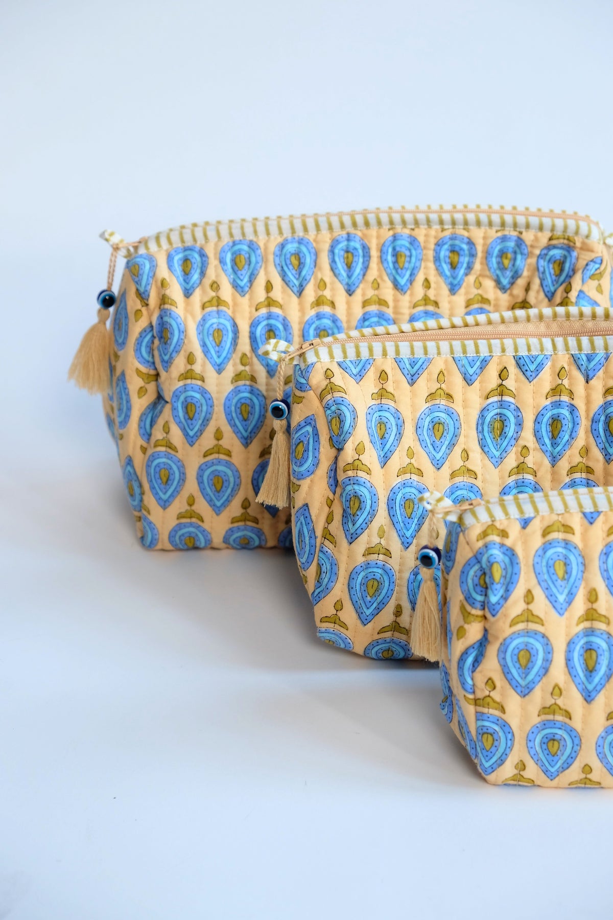 Evil Eye Block-Printed Toiletry Bag