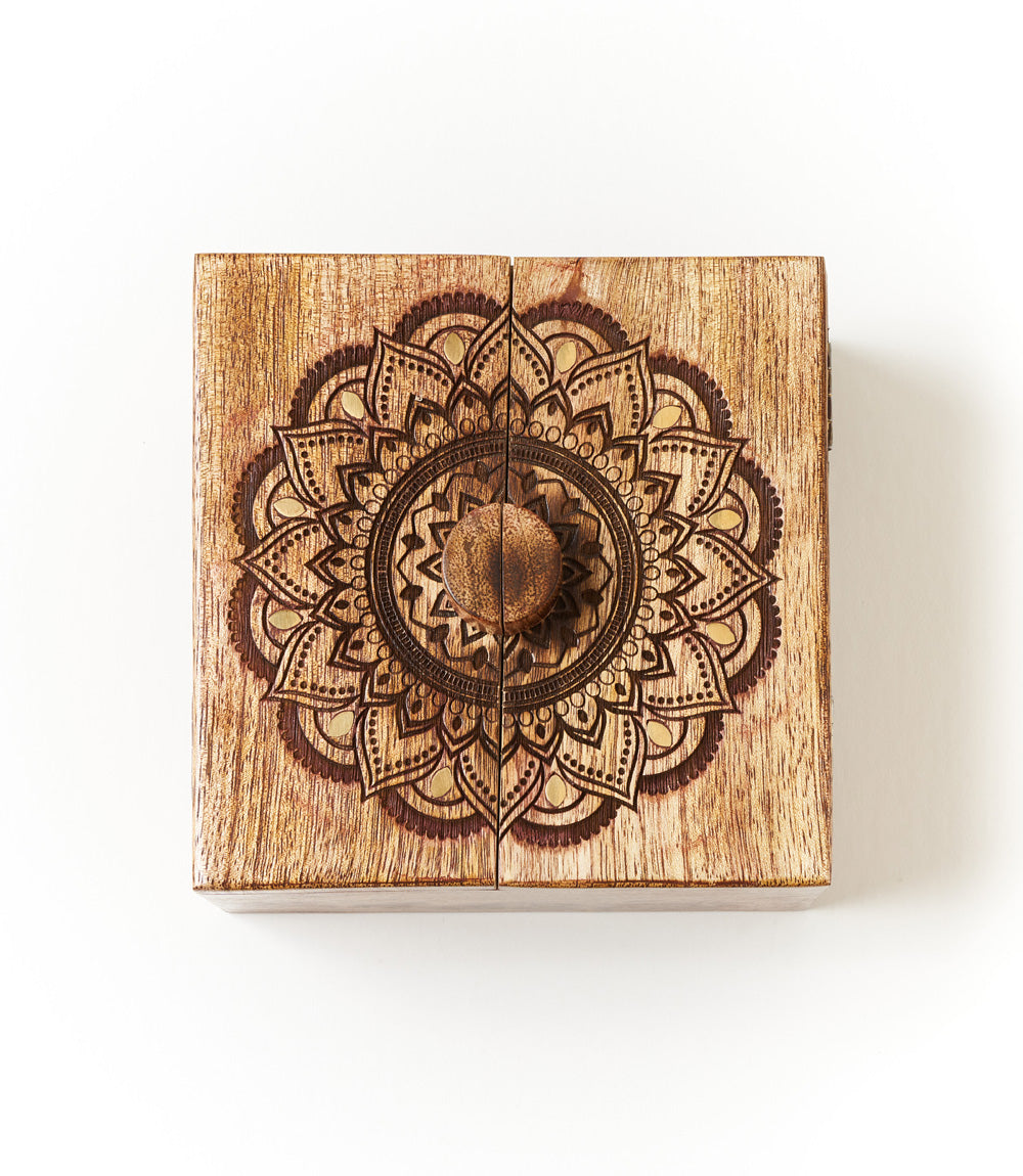 Mango Wood Mandala Keepsake Box
