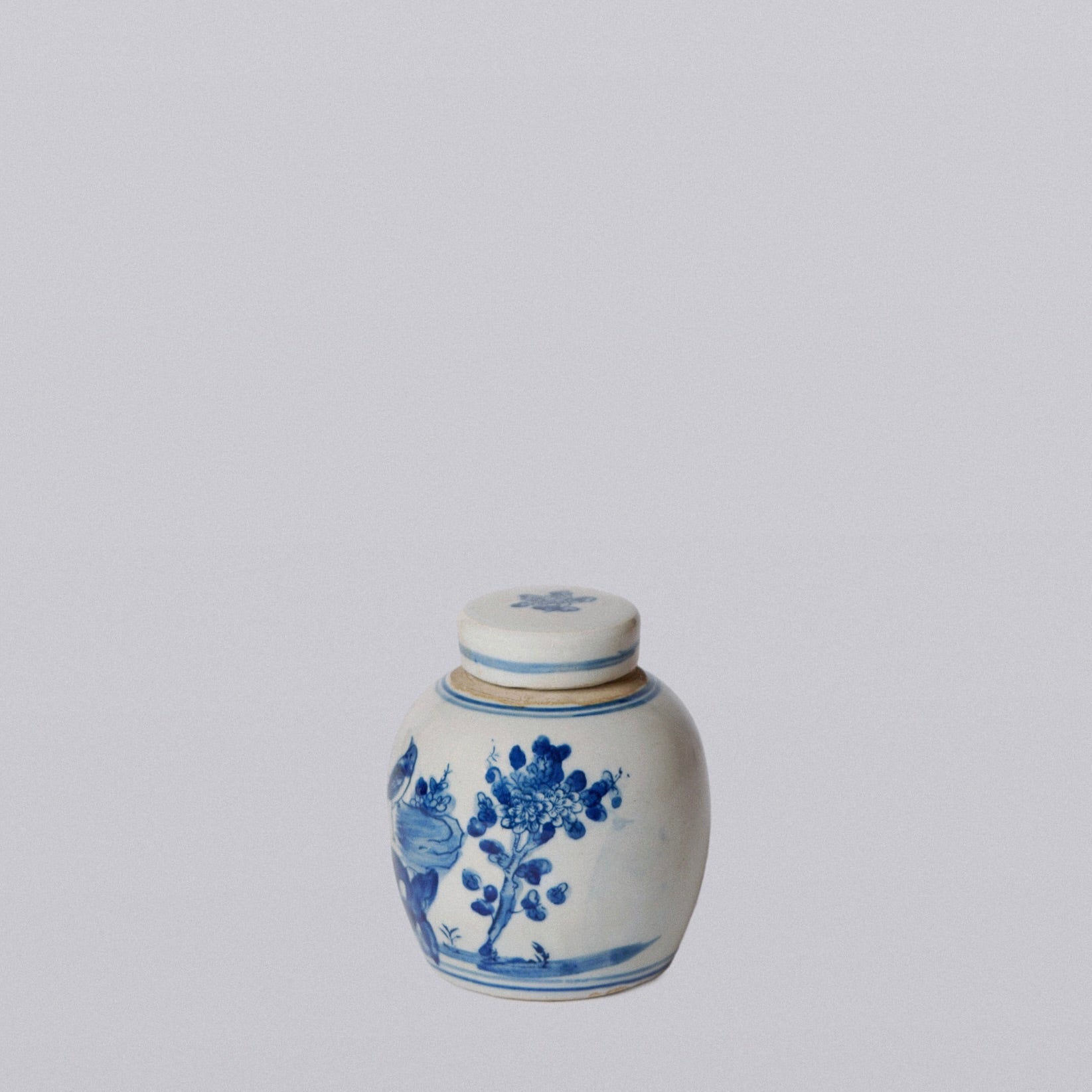 Bird and Flower Mini Porcelain Round Jar