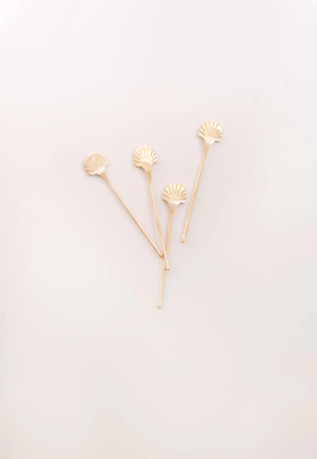 Small Brass Seashell Stirrers - Set of 4