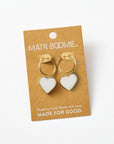 Rajani Hoop Heart Mother of Pearl Earrings