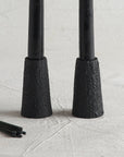 Pumice Black Taper Candleholders - Set of 2
