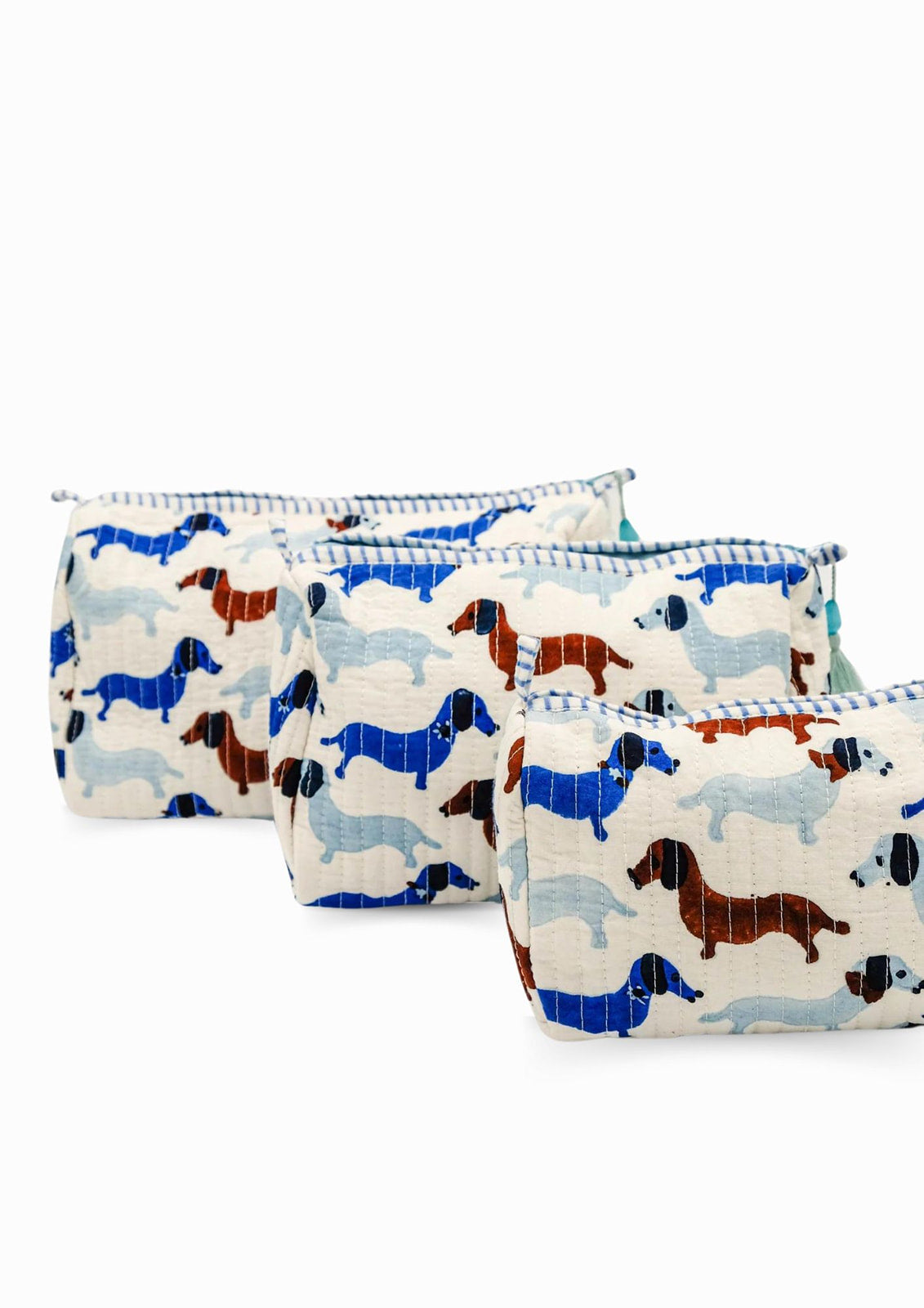 Dashing Doxies Block-Printed Toiletry Bag