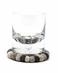 Gray Tie-Dye Felt Ball Coasters — Set of 4