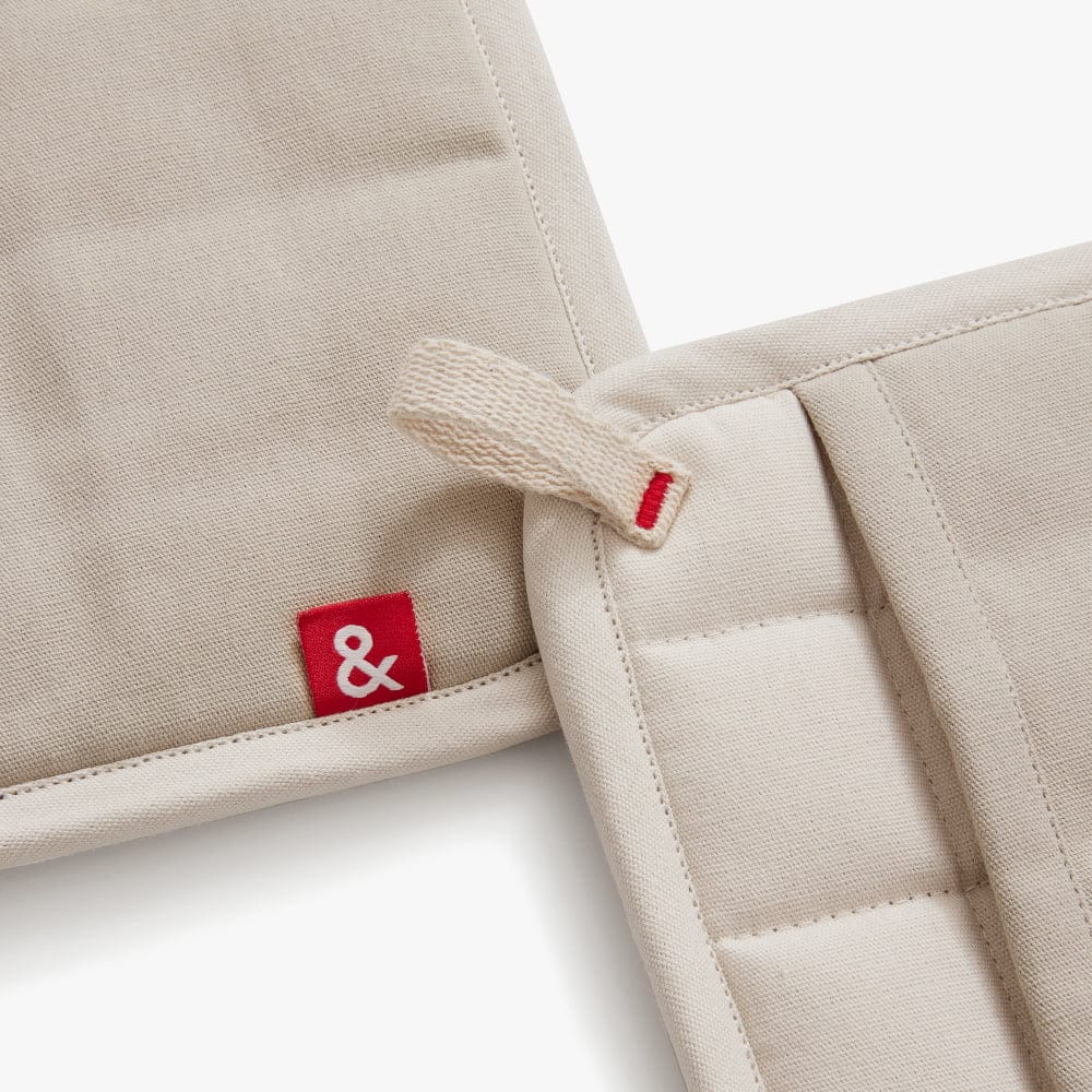 Oat White Cotton Pot Holders - Set of 2
