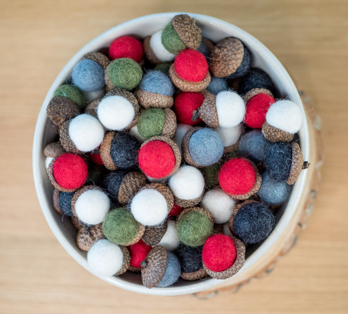 Felt Christmas Acorns - Set of 15