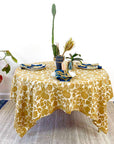 Hand Block Printed Tablecloth - Yan Mustard