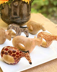 Set of Six Mahogany Wood Animal Napkin Rings - Jedando Handicrafts