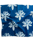 Hand Block Printed Blue Lotus Napkin - Set of 4