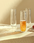 Pebbled Stemless Flutes – Set of 4