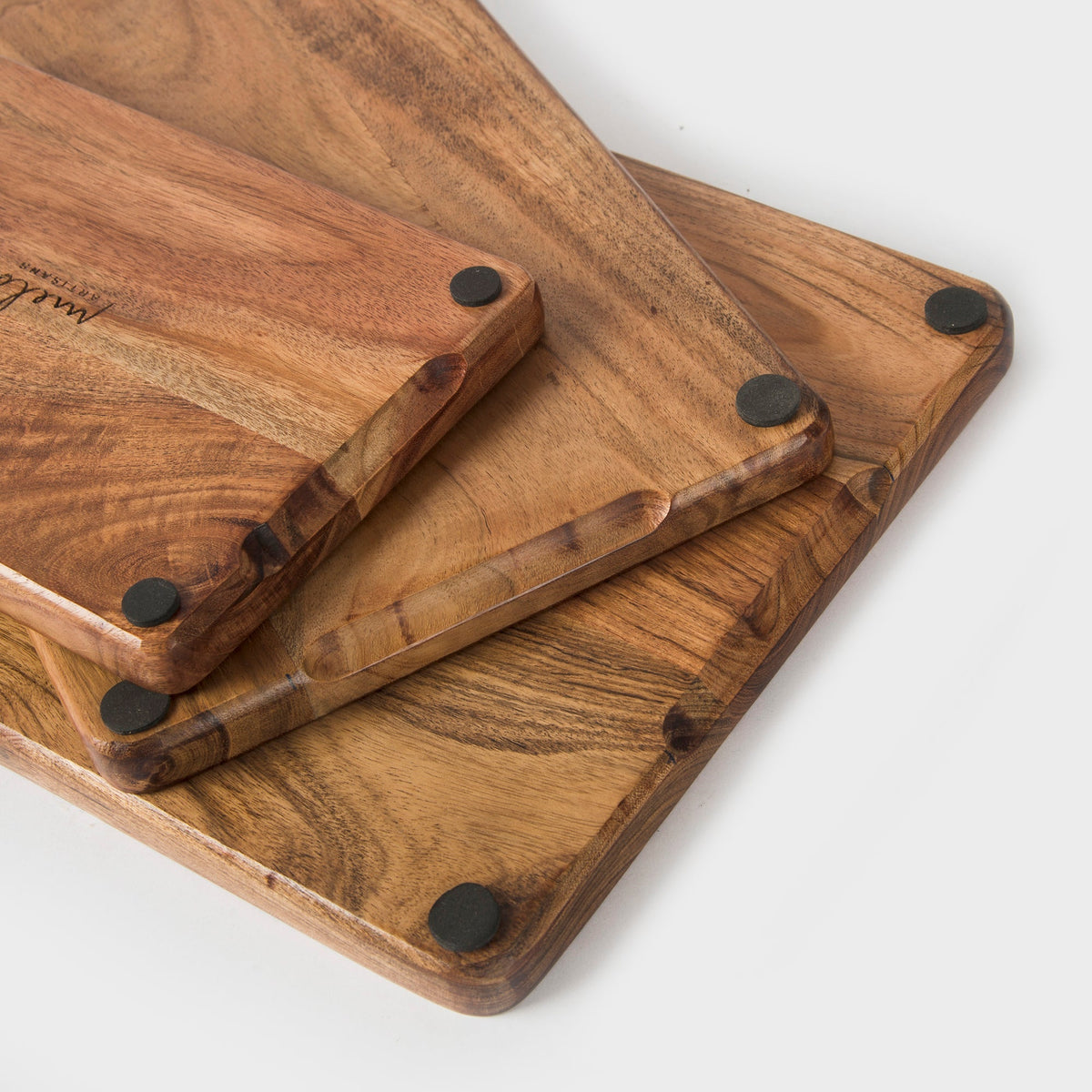 Natural Acacia Wood Cutting Boards - Set of 3