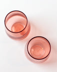 Handblown Hammered Blush Drinking Glass - Set of 4