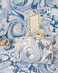 Ocean Wave Hand-Marbled Cosmetic Bag