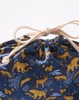 Dark Blue Cotton Fabric Gift Bag, 14 x 18