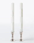 White on White Hand-Painted Candles