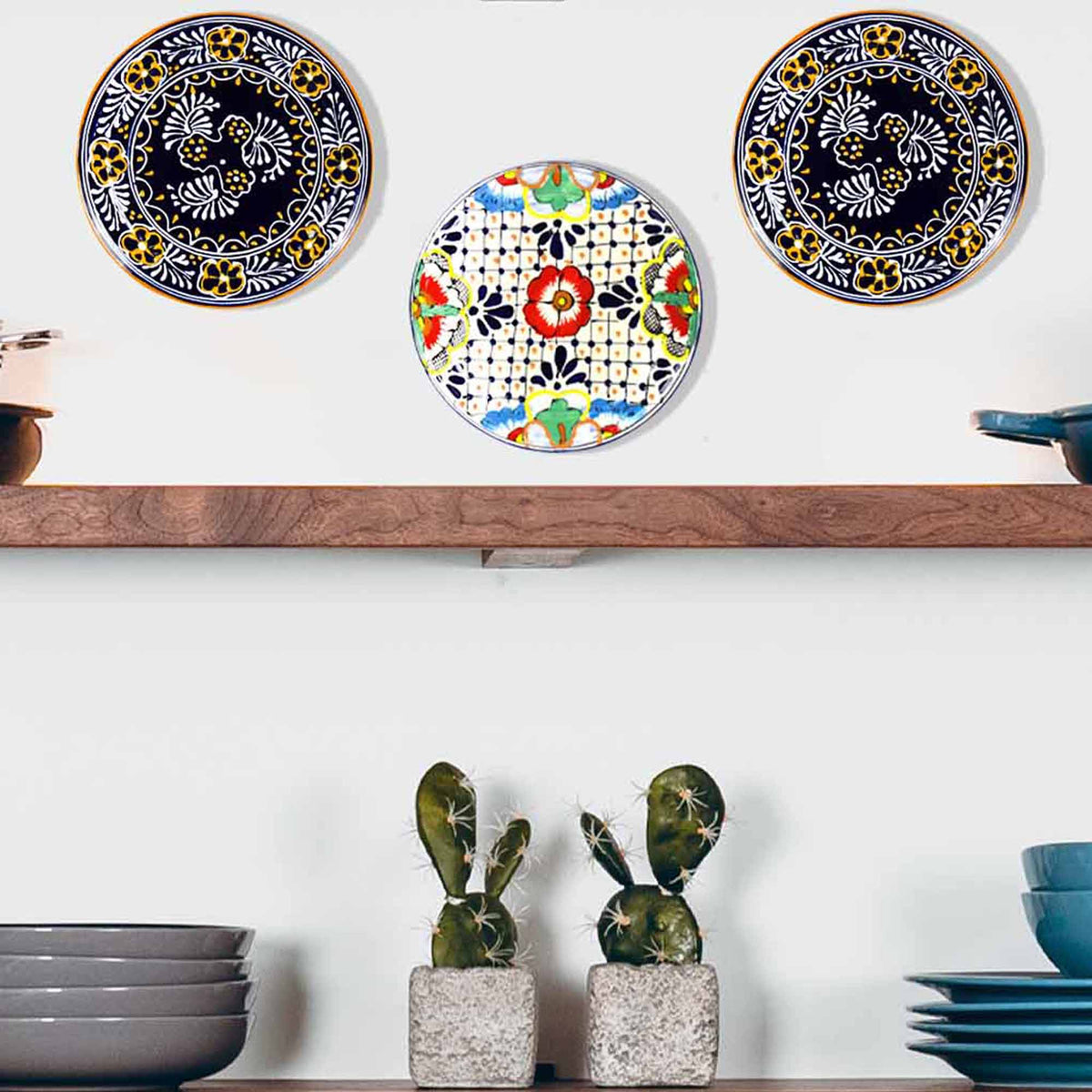 Blue Pottery Trivet &amp; Wall Hanging