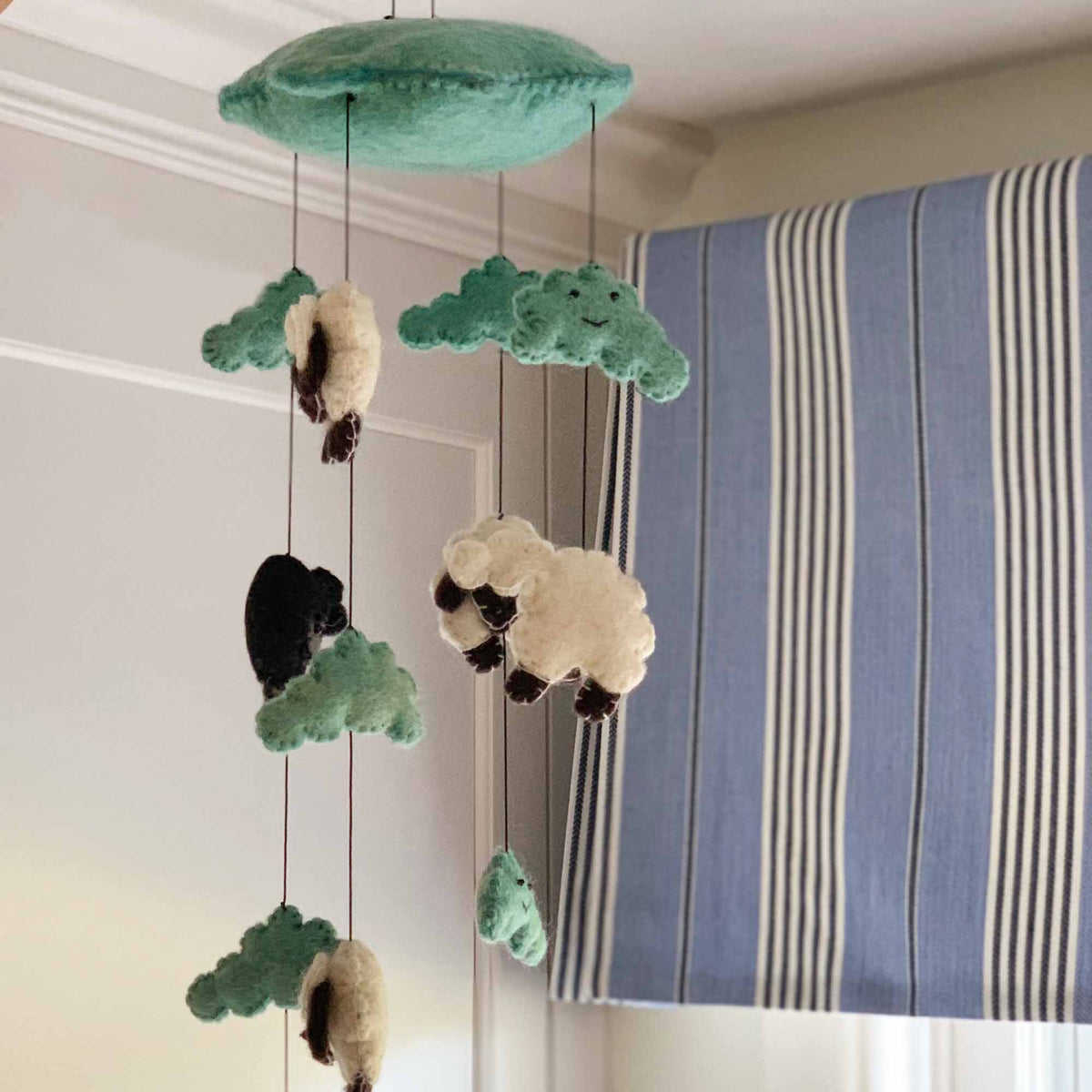 Blue Counting Sheep Felt Mobile