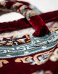 Burgundy & Yellow Rug Fabric Carpet Bag