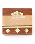 Game Night Box (5 Dice, Playing Cards) - Handcrafted Wood