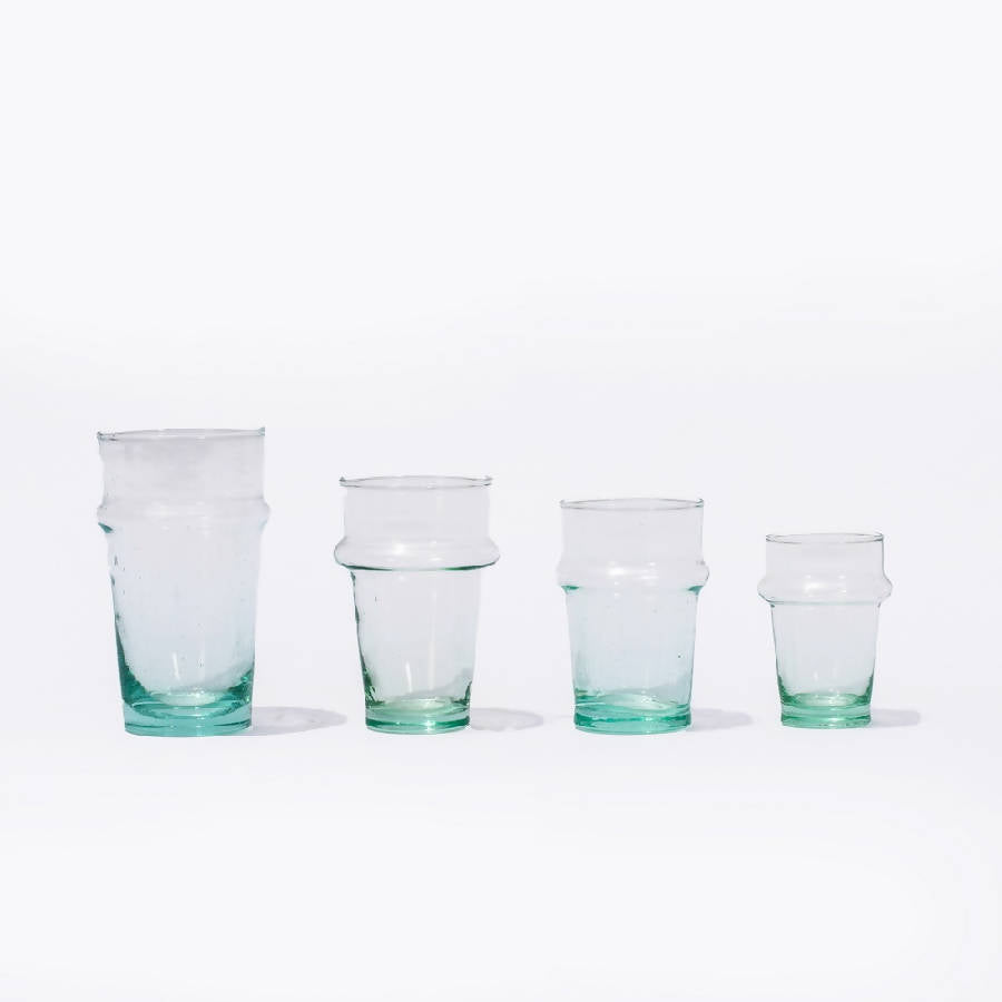 Set of recycled drinking glasses