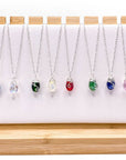 Silver Birthstone Necklace