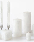White on White Hand-Painted Candles