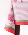 Pink Hydrangea Blockprint Tablecloth
