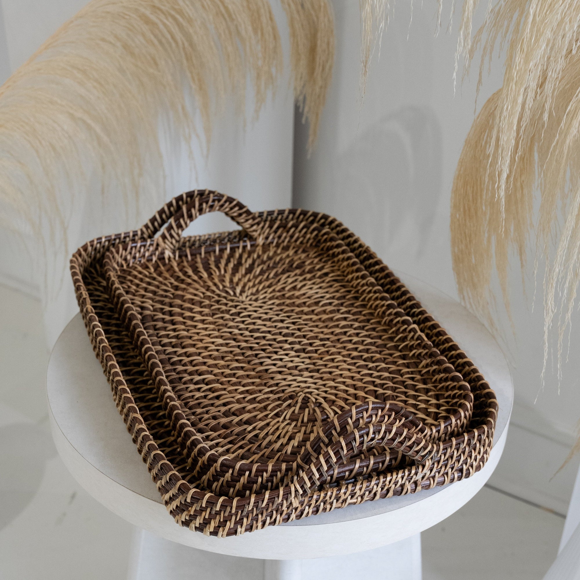 Brown &amp; Natural Rectangle Tray