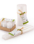 White on White Hand-Painted Candles