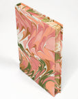 Hand-Marbled Hardcover Notebook - Peony Bloom