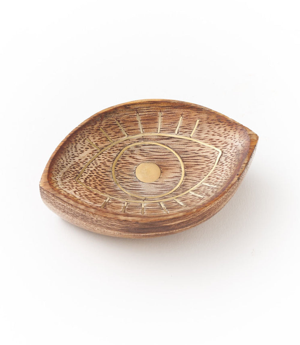 Drishti Evil Eye Wood Trinket Dish