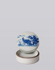 River Landscape Porcelain Ink Box – Blue & White