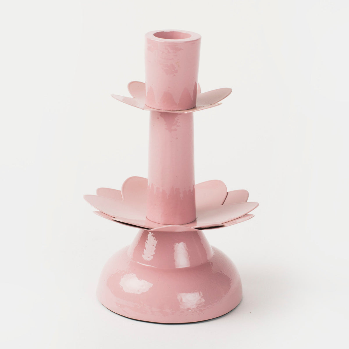 Lotus Bloom Tapered Aluminum Candleholder