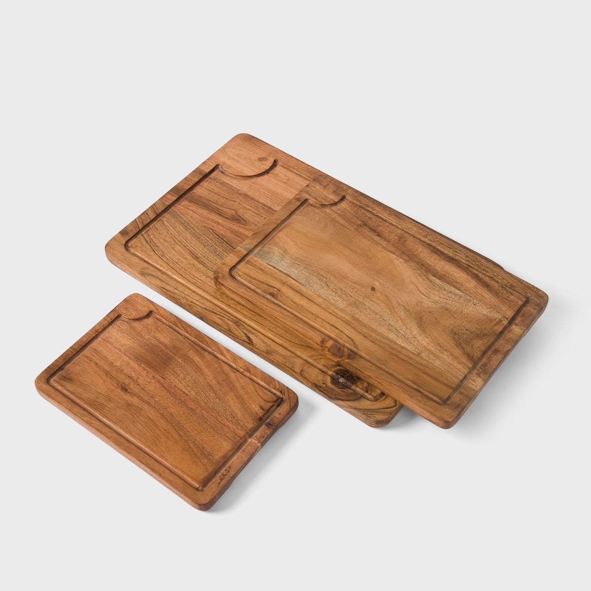 Natural Acacia Wood Cutting Boards - Set of 3
