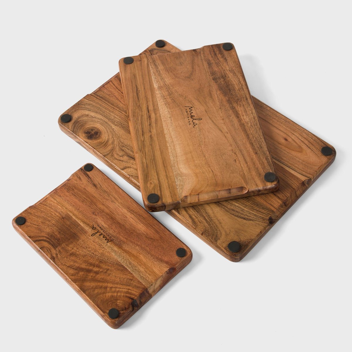 Natural Acacia Wood Cutting Boards - Set of 3