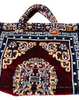Burgundy & Yellow Rug Fabric Carpet Bag