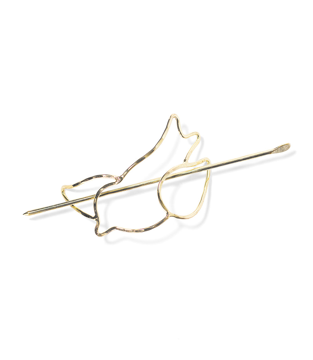 Paksa Bird Brass Hair Pin Slide with Stick