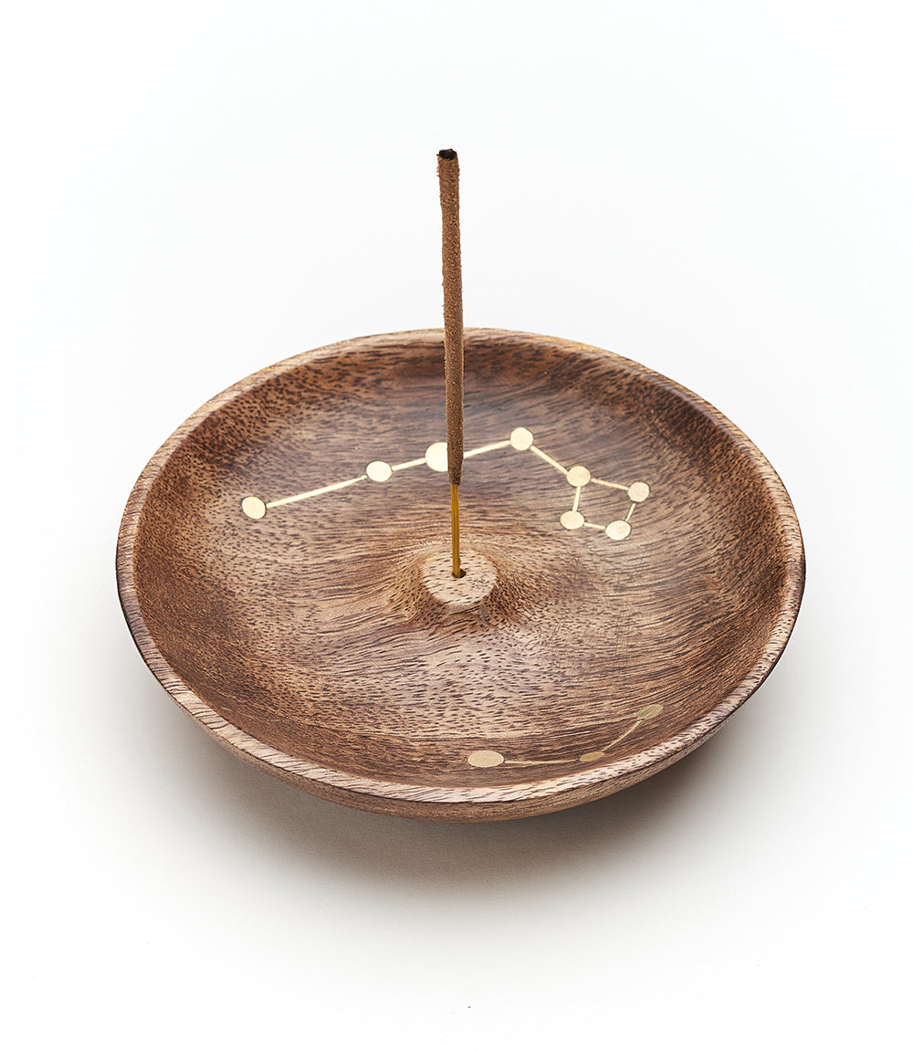 Jyotisha Celestial Wood &amp; Brass Incense Holder