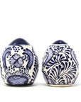 Encantada Handmade Pottery Spice Shakers, Blue Flower