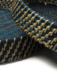 Round Rattan Tray - Navy Blue
