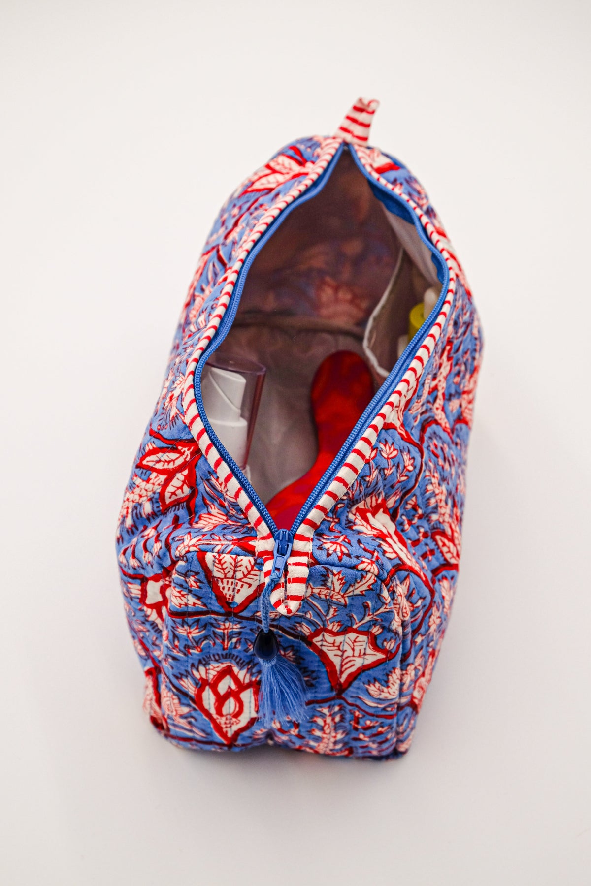 Blue Arch Hand-Block-Printed Toiletry Bag