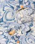 Ocean Wave Hand-Marbled Cosmetic Bag