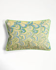 Seaglass Peacock Hand-Marbled Pillow - 14x20