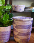 Lavender & Purple Herringbone Lidded Hamper