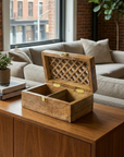 Mango Wood Trellis Keepsake Box