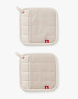 Oat White Cotton Pot Holders - Set of 2