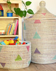 Large White Teranga Triangles Woven Hamper