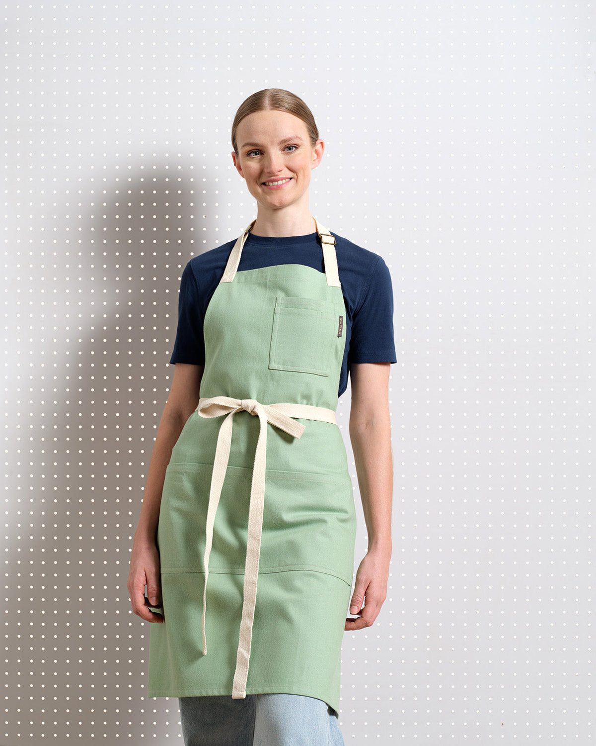 Cotton Bib Apron with Pockets