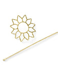 Suryamukhi Sunflower Brass Hair Pin Slide with Stick
