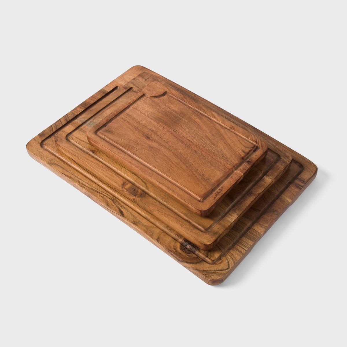 Natural Acacia Wood Cutting Boards - Set of 3